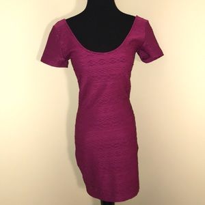Forever 21 Raspberry Pink Bodycon Dress Sz Small